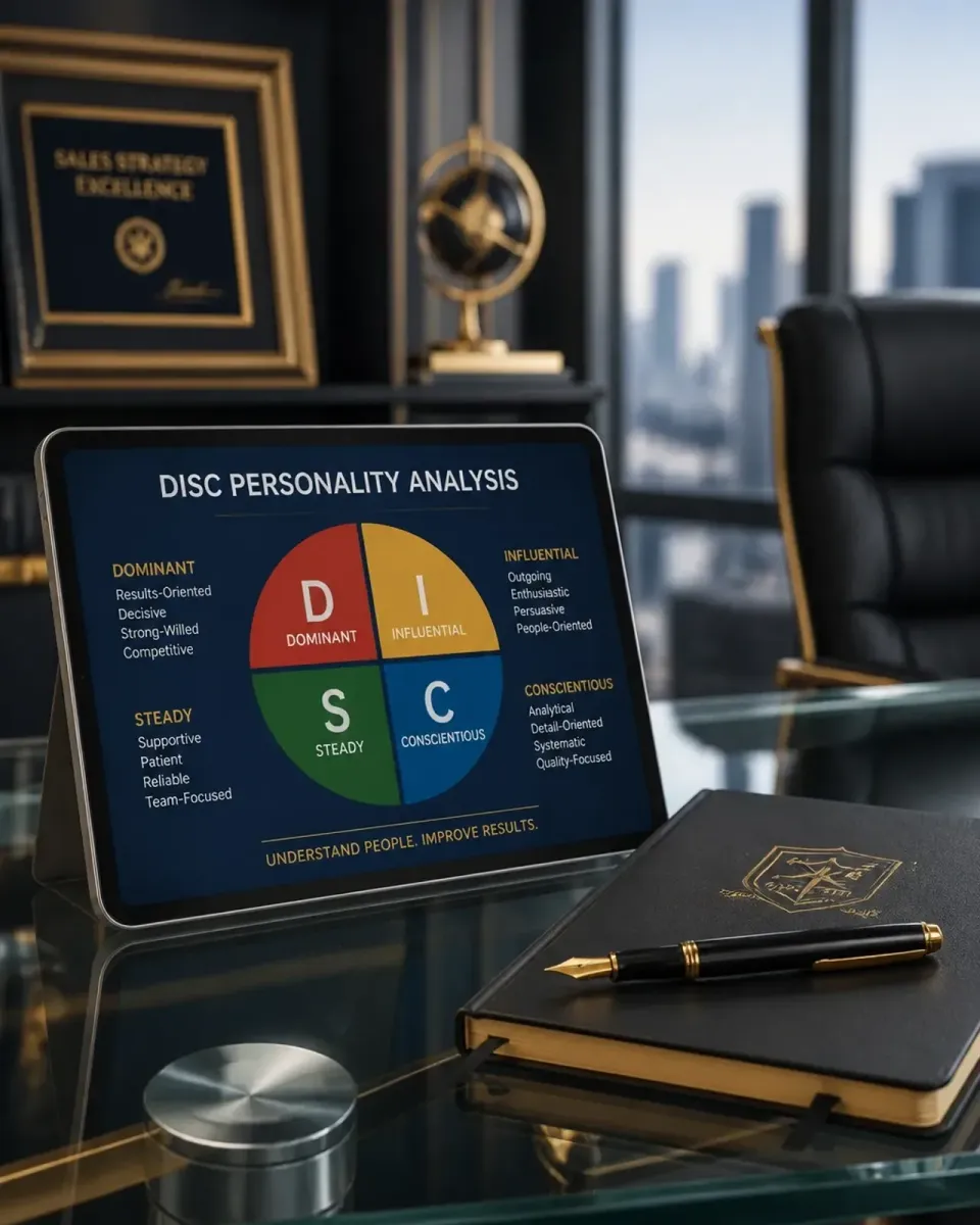 DISC personality analysis chart used to understand how people communicate